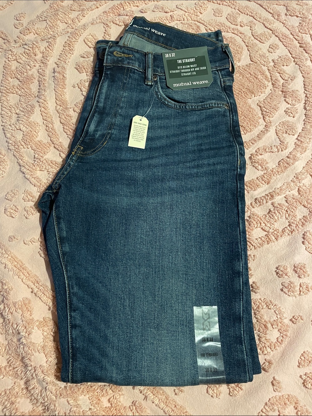 Mutual Weave Men's 30x32 Straight Jeans — Dark Blue